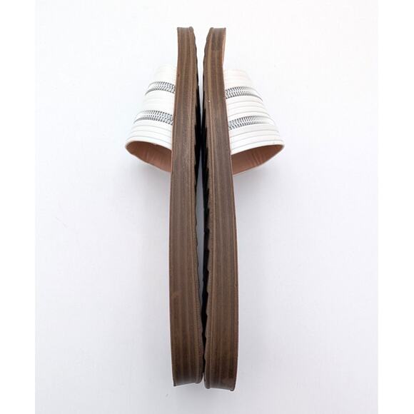 London Rag Zosaya Faux Zipper Detail Slide Sandal Women's White Size US9 EU40 - Picture 7 of 9